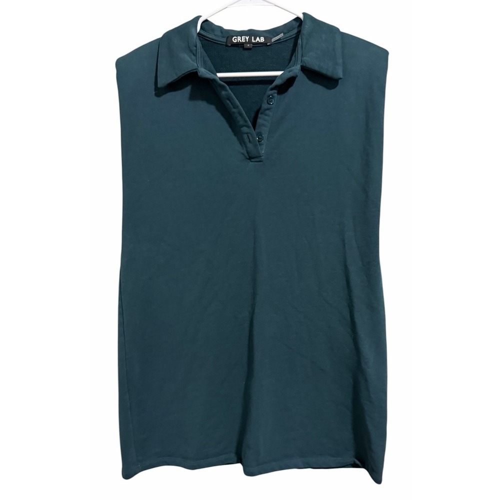 Grey Lab Sleeveless Polo Shift Mini Dress Green Women's Size Medium
